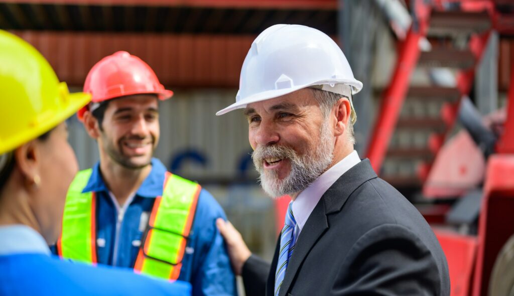 Warehouse engineer working at container yard